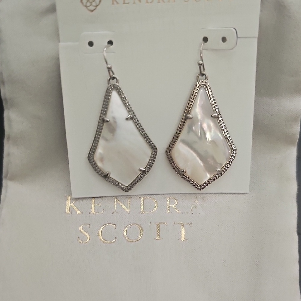 Kendra Scott Silver and Iridescent Earrings